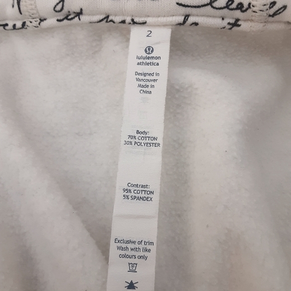 Lululemon Rare Scuba Hoodie II Manifesto Script Ghost Black White Jacket - XS - Picture 10 of 11
